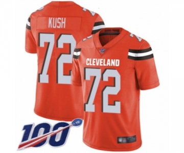 Men's Cleveland Browns #72 Eric Kush Orange Alternate Vapor Untouchable Limited Player 100th Season Football Jersey