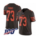 Men's Cleveland Browns #73 Joe Thomas Limited Brown Rush Vapor Untouchable 100th Season Football Jersey