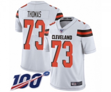 Men's Cleveland Browns #73 Joe Thomas White Vapor Untouchable Limited Player 100th Season Football Jersey