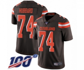 Men's Cleveland Browns #74 Chris Hubbard Brown Team Color Vapor Untouchable Limited Player 100th Season Football Jersey