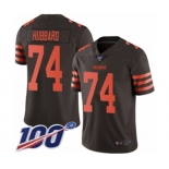 Men's Cleveland Browns #74 Chris Hubbard Limited Brown Rush Vapor Untouchable 100th Season Football Jersey