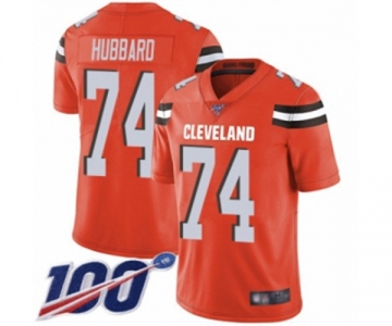 Men's Cleveland Browns #74 Chris Hubbard Orange Alternate Vapor Untouchable Limited Player 100th Season Football Jersey