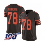 Men's Cleveland Browns #78 Greg Robinson Limited Brown Rush Vapor Untouchable 100th Season Football Jersey