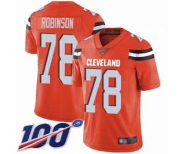 Men's Cleveland Browns #78 Greg Robinson Orange Alternate Vapor Untouchable Limited Player 100th Season Football Jersey