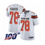 Men's Cleveland Browns #78 Greg Robinson White Vapor Untouchable Limited Player 100th Season Football Jersey