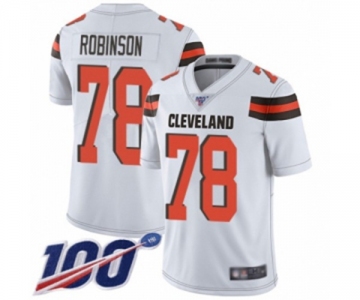 Men's Cleveland Browns #78 Greg Robinson White Vapor Untouchable Limited Player 100th Season Football Jersey