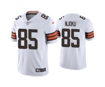 Men's Cleveland Browns #85 David Njoku 2021 White Vapor Untouchable Limited Stitched Football Jersey