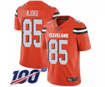 Men's Cleveland Browns #85 David Njoku Orange Alternate Vapor Untouchable Limited Player 100th Season Football Jersey