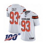 Men's Cleveland Browns #93 Trevon Coley White Vapor Untouchable Limited Player 100th Season Football Jersey