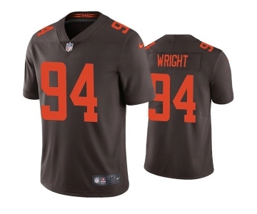 Men's Cleveland Browns #94 Alex Wright Brown Vapor Untouchable Limited Stitched Jersey