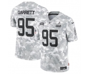 Men's Cleveland Browns #95 Myles Garrett 2024 Arctic Camo Salute To Service Limited Stitched Football Jersey