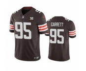 Men's Cleveland Browns #95 Myles Garrett Brown 2023 F.U.S.E. With Jim Brown Memorial Patch Vapor Untouchable Limited Football Stitched Jersey