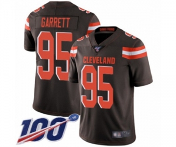 Men's Cleveland Browns #95 Myles Garrett Brown Team Color Vapor Untouchable Limited Player 100th Season Football Jersey