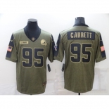 Men's Cleveland Browns #95 Myles Garrett Gold 2021 Salute To Service Limited Player Jersey