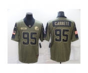 Men's Cleveland Browns #95 Myles Garrett Gold 2021 Salute To Service Limited Player Jersey