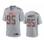 Men's Cleveland Browns #95 Myles Garrett Gray Atmosphere Fashion Stitched Game Jersey