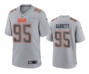 Men's Cleveland Browns #95 Myles Garrett Gray Atmosphere Fashion Stitched Game Jersey