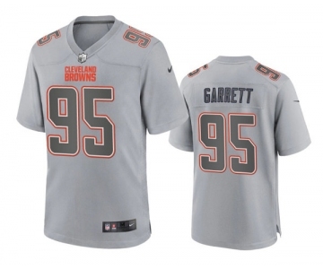 Men's Cleveland Browns #95 Myles Garrett Gray Atmosphere Fashion Stitched Game Jersey