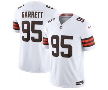 Men's Cleveland Browns #95 Myles Garrett White 2023 F.U.S.E. Vapor Untouchable Limited Football Stitched Jersey