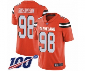 Men's Cleveland Browns #98 Sheldon Richardson Orange Alternate Vapor Untouchable Limited Player 100th Season Football Jersey