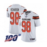 Men's Cleveland Browns #98 Sheldon Richardson White Vapor Untouchable Limited Player 100th Season Football Jersey