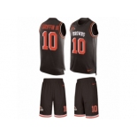 Men's Nike Cleveland Browns #10 Robert Griffin III Limited Brown Tank Top Suit NFL Jersey