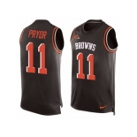 Men's Nike Cleveland Browns #11 Terrelle Pryor Limited Brown Player Name & Number Tank Top NFL Jersey