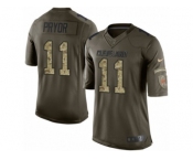 Men's Nike Cleveland Browns #11 Terrelle Pryor Limited Green Salute to Service NFL Jersey