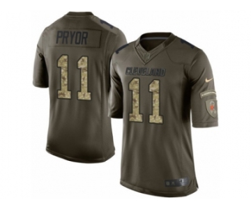 Men's Nike Cleveland Browns #11 Terrelle Pryor Limited Green Salute to Service NFL Jersey