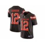 Men's Nike Cleveland Browns #12 Josh Gordon Vapor Untouchable Limited Brown Team Color NFL Jersey