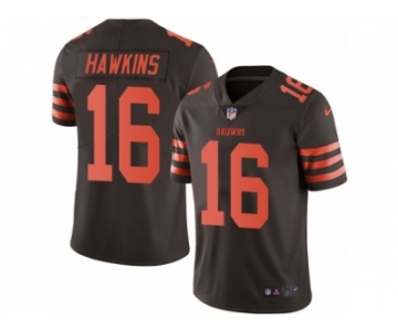 Men's Nike Cleveland Browns #16 Andrew Hawkins Limited Brown Rush NFL Jersey