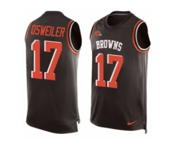 Men's Nike Cleveland Browns #17 Brock Osweiler Limited Brown Player Name & Number Tank Top NFL Jersey