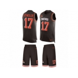 Men's Nike Cleveland Browns #17 Brock Osweiler Limited Brown Tank Top Suit NFL Jersey