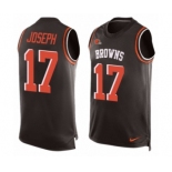 Men's Nike Cleveland Browns #17 Greg Joseph Limited Brown Player Name & Number Tank Top NFL Jersey