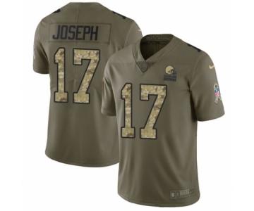 Men's Nike Cleveland Browns #17 Greg Joseph Limited Olive Camo 2017 Salute to Service NFL Jersey