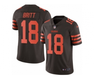 Men's Nike Cleveland Browns #18 Kenny Britt Limited Brown Rush NFL Jersey