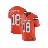 Men's Nike Cleveland Browns #18 Kenny Britt Vapor Untouchable Limited Orange Alternate NFL Jersey