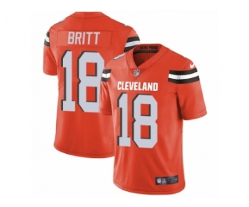 Men's Nike Cleveland Browns #18 Kenny Britt Vapor Untouchable Limited Orange Alternate NFL Jersey