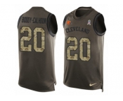 Men's Nike Cleveland Browns #20 Briean Boddy-Calhoun Limited Green Salute to Service Tank Top NFL Jersey