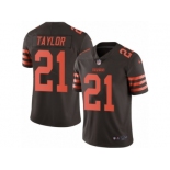 Men's Nike Cleveland Browns #21 Jamar Taylor Limited Brown Rush NFL Jersey