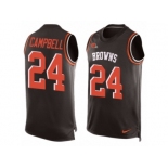 Men's Nike Cleveland Browns #24 Ibraheim Campbell Limited Brown Player Name & Number Tank Top NFL Jersey