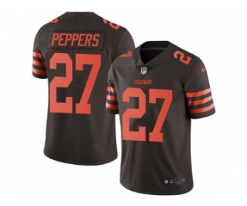 Men's Nike Cleveland Browns #27 Jabrill Peppers Limited Brown Rush NFL Jersey