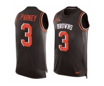 Men's Nike Cleveland Browns #3 Cody Parkey Limited Brown Player Name & Number Tank Top NFL Jersey