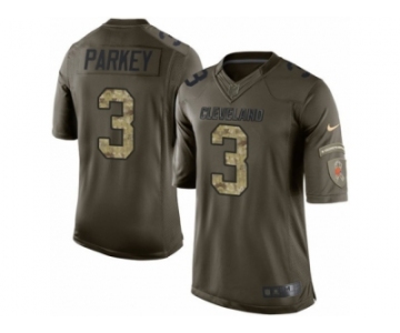 Men's Nike Cleveland Browns #3 Cody Parkey Limited Green Salute to Service NFL Jersey