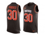 Men's Nike Cleveland Browns #30 Derrick Kindred Limited Brown Player Name & Number Tank Top NFL Jersey