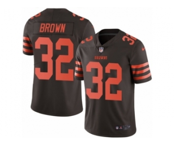 Men's Nike Cleveland Browns #32 Jim Brown Limited Brown Rush NFL Jersey