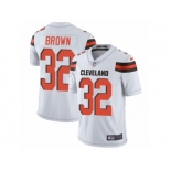 Men's Nike Cleveland Browns #32 Jim Brown Vapor Untouchable Limited White NFL Jersey