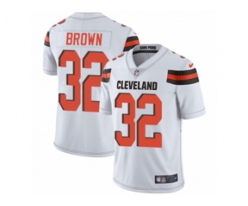 Men's Nike Cleveland Browns #32 Jim Brown Vapor Untouchable Limited White NFL Jersey