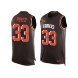 Men's Nike Cleveland Browns #33 Jordan Poyer Limited Brown Player Name & Number Tank Top NFL Jersey