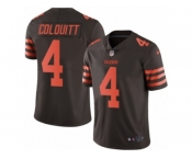 Men's Nike Cleveland Browns #4 Britton Colquitt Limited Brown Rush NFL Jersey